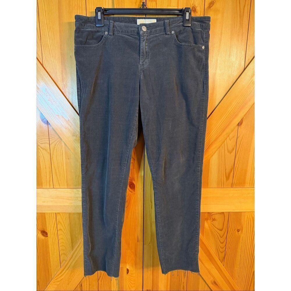 Michael Kors Corduroys Pants Womens Size 8 Gray Raw Hems (6664)